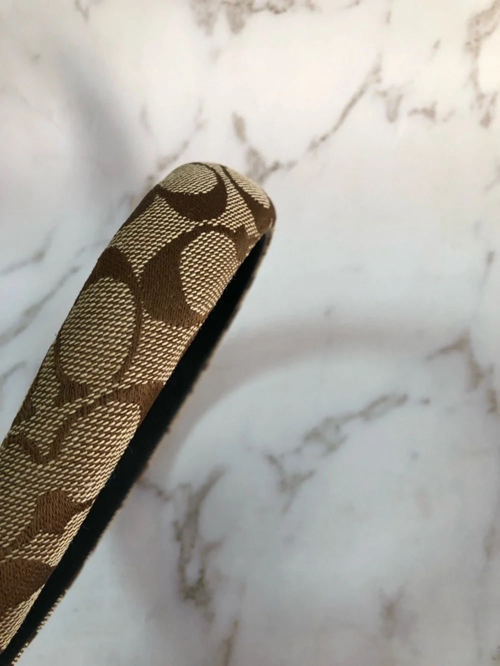 Coach Brown Signature Jacquard Padded Headband - Picture 8 of 10